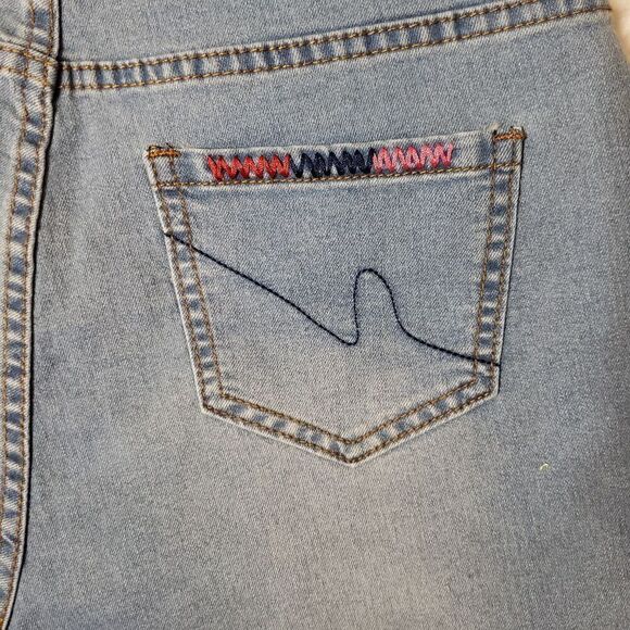 Miss Look size small aztec print embroidered 7" denim jean festival boho shorts - Picture 6 of 7